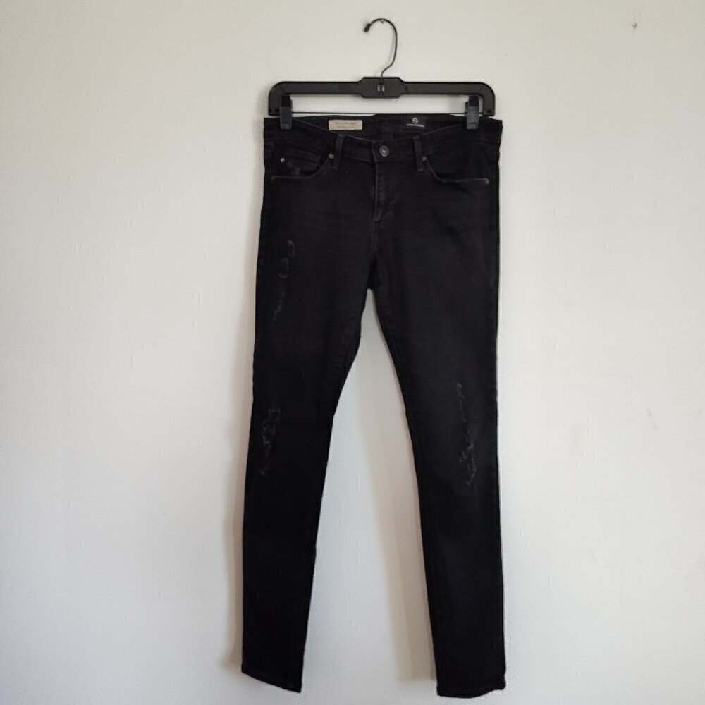 Adriano Goldschmied Black Distressed Legging Jean